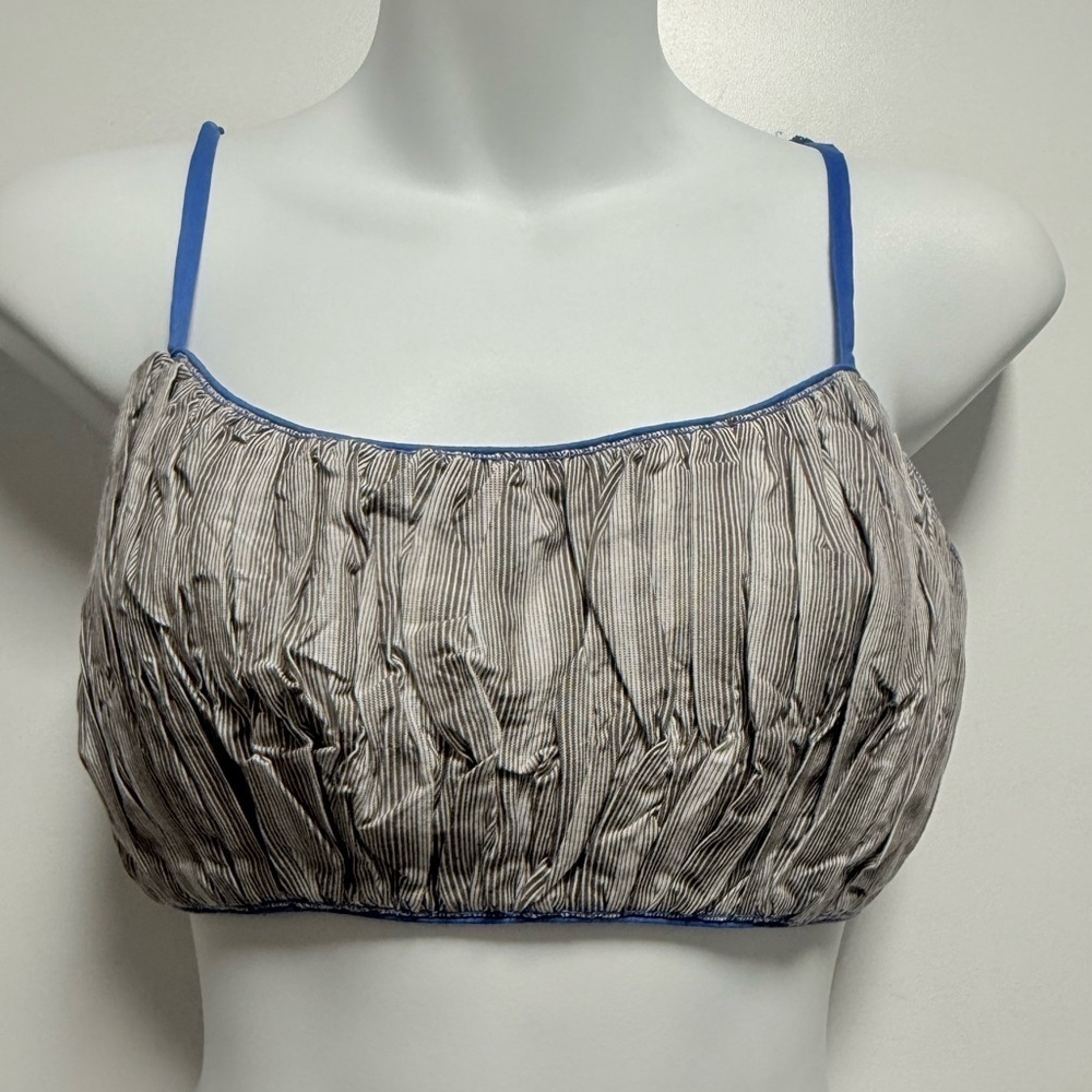 Free People Gray and Blue Strappy Top